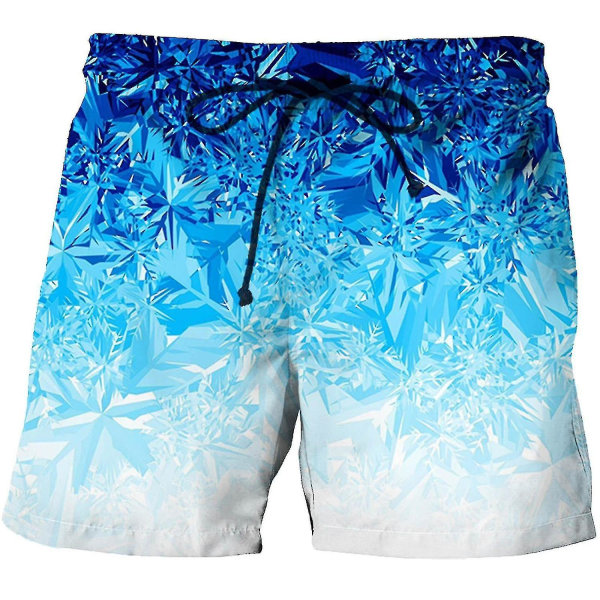 Män 3d-utskrift Andas Seaside Vacation Beach Shorts Badbyxor Blue