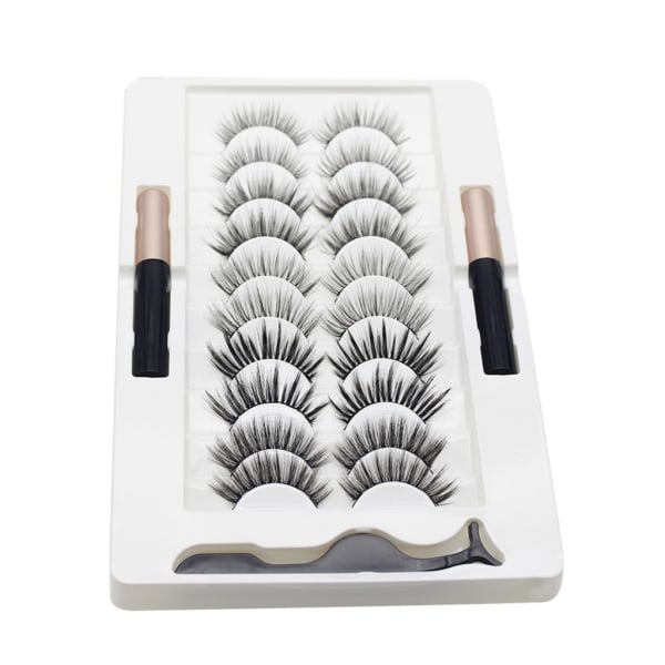 0 par magnetiska ögonfransar och eyeliner kit, återanvändbar 3D magnetisk lösfransförlängning Inget lim behövs för makeup 1