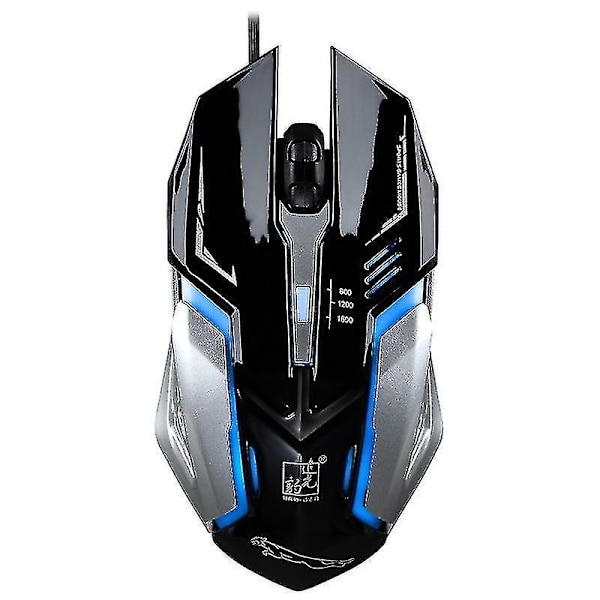Chasing Leopard K1 USB 1600DPI Tre-hastighets justerbar LED-bakgrundsbelysning Mute Wired optisk spelmus,