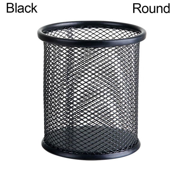 Mesh Pen Pot Pennhållare SVART RUND RUND Black Round-Round