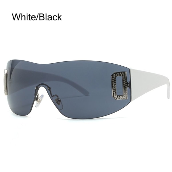 Y2K Solglasögon för kvinnor omlott VIT/SVART VIT/SVART White/Black
