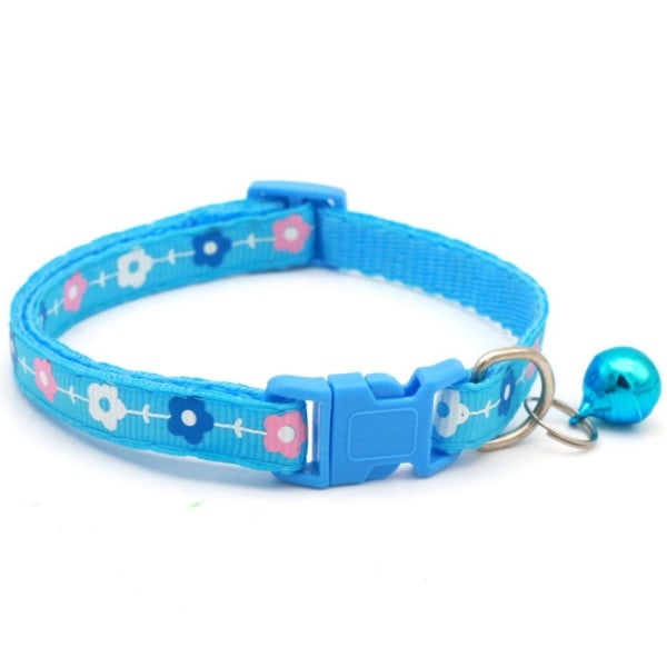 4st Print Pet Halsband Pet Bell Collar BLÅ 19-32CM Blue 19-32cm
