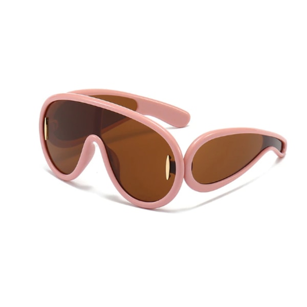 sport punk solglasögon solglasögon i ett stycke Pink Brown