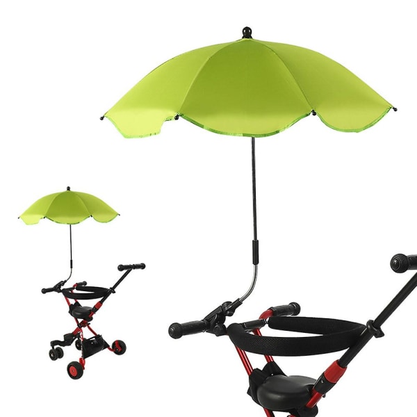 Baby Buggy Paraply Solskydd Parasoll 360 grader justerbart för utomhusbruk Green
