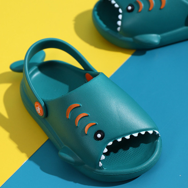 Haj Tofflor Barn Badtofflor EVA Shark Crocs Sandaler Söt Barntofflor 2-6 År Gammal Orange 140mm Orange 140mm