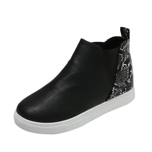 2023 nya, moderiktiga ankelboots, högtoppade platta sneakers för alla matcher Black 36
