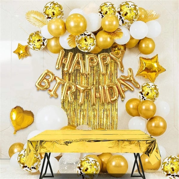 Grattis på födelsedagen dekoration ballonger alfabetet guld band
