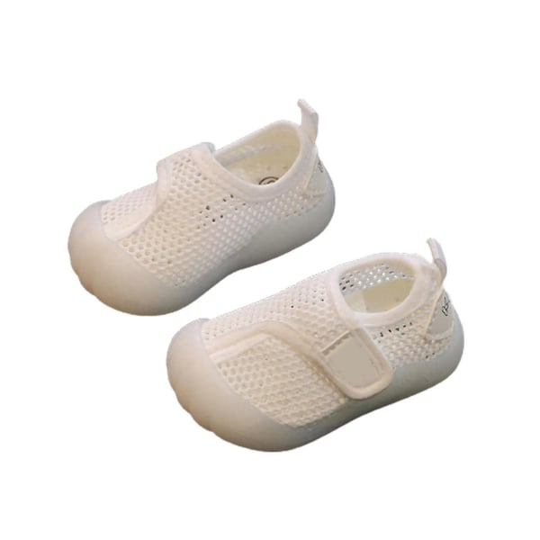 Mesh Comfort Sport Sneaker för och toddler kardborre stängning Andas Barnskor Sommar White
