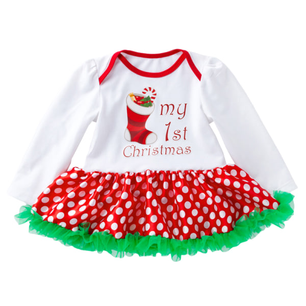 Fashion Pumpa Petticoat Set för barn med lång ärm Dot Christmas Socks 66 (3-6 months)