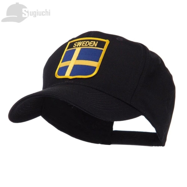 Svensk flagga broderad sköld bomull cap Justerbar