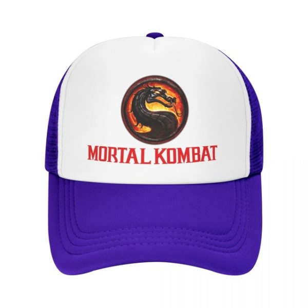 Mortal Kombat Logo Trucker Cap Fighting Game Baseball Cap Purple