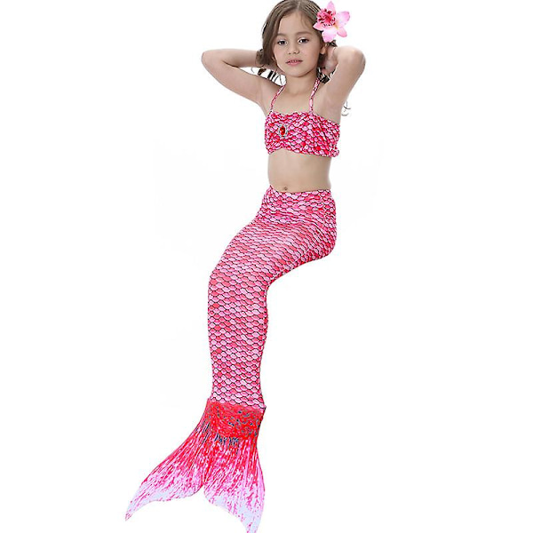 Barn Mermaid Tail Bikini Set Baddräkt för badkläder