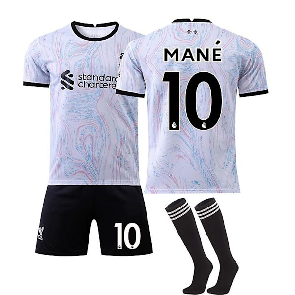 22/23 Liverpool Borta Salah Fotbollströja Träningsdräkter zV MANE NO.10 18(100-110CM)