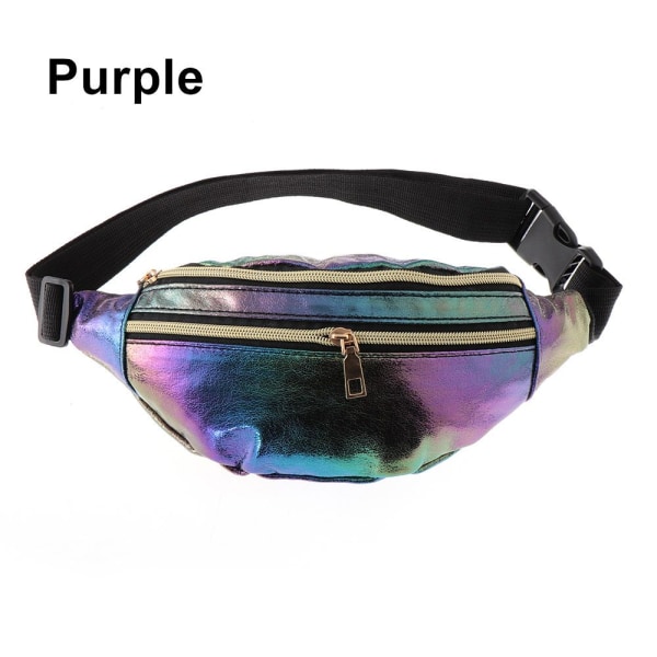 Laser Midjeväska Hip Bum Bag Fanny Pack LUR purple