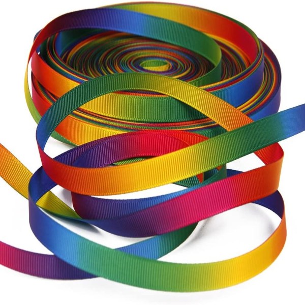 Regnbågsband Dubbelsidigt polyesterband Rainbow Gradient