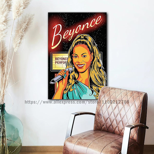Beyoncé Affischdekoration Canvasaffisch Rum Bar Cafédekoration style 16 60x90cm No Frame