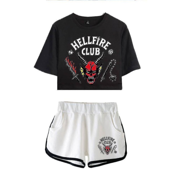Stranger Things Season4 Hellfire Club Crop Shorts Color 1