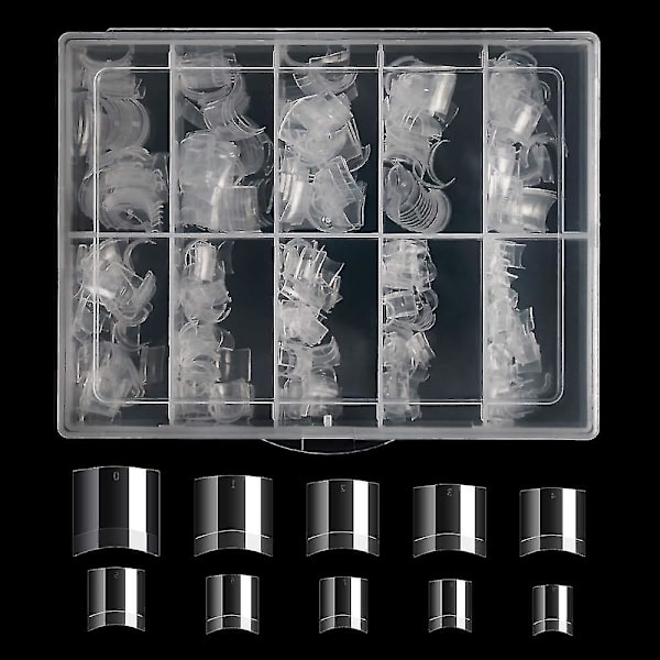 500st korta nageltips för akrylnaglar - Clear Lady French Acrylic Style False Nails Kortnagel A