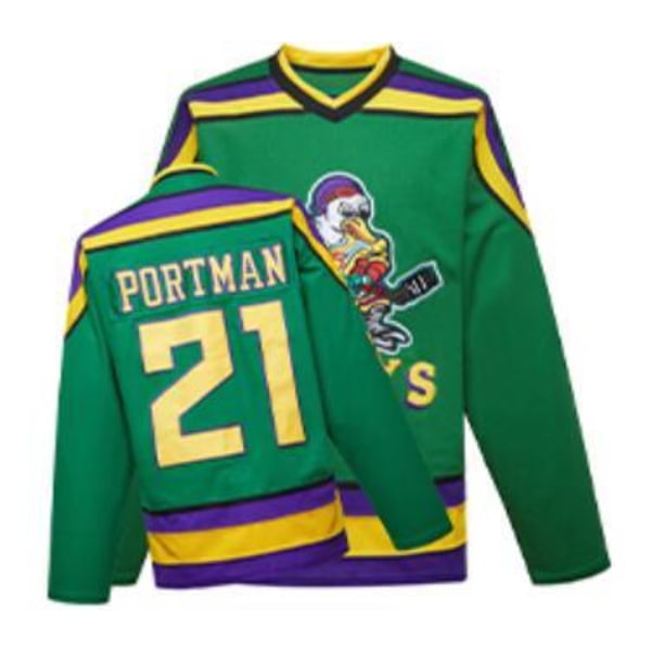 Mighty Ducks Jersey Movie Hockey Jersey #21 Dean Portman Jersey XL