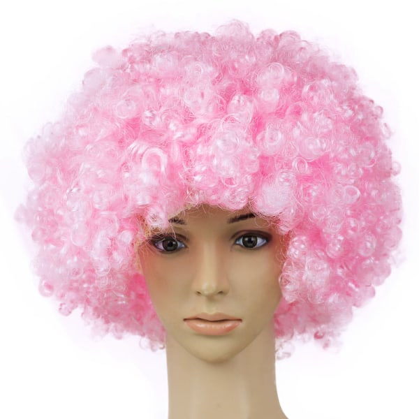 Rosa afroperuker , peruker Cosplay-frisyr för Bachelorette Neon Party Favors, Halloween-dekorationer