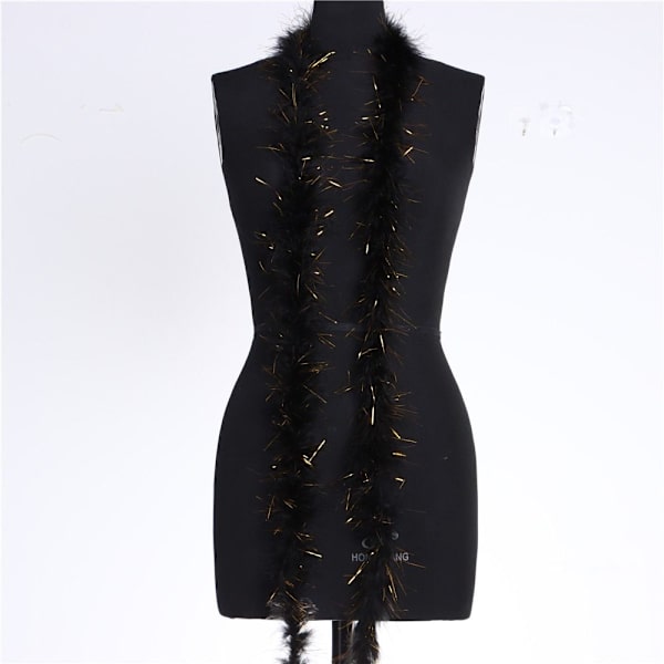 2M Feathers Feather Boa Strip SVART Black