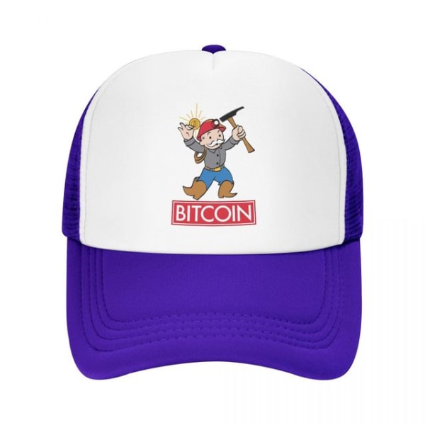 Cap Bitcoin Crypto Miners Meme Mesh Trucker Mesh Purple