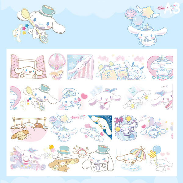 Kawaii Sanrio-klistermärke Kuromi Cinnamoroll Anime och mobiltelefon C A3