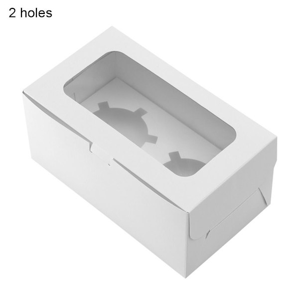 Papperspresentförpackning Cupcake Box Fodral 2 HÅL 2 HÅL 2 holes