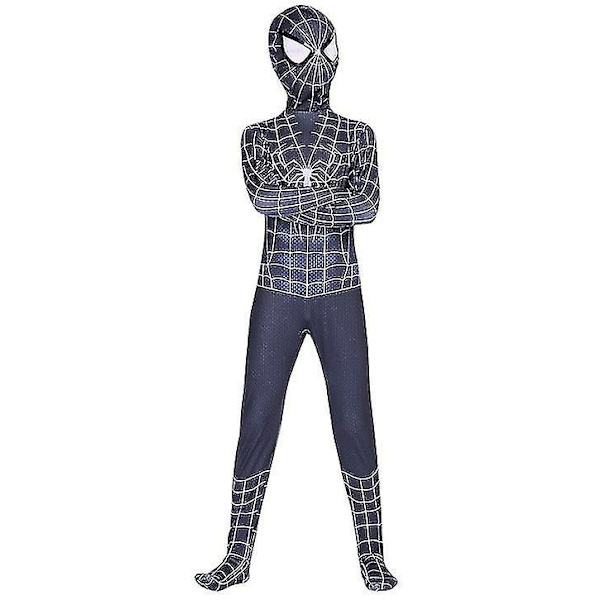 Barn Pojkar Spiderman Fancy Dress Party Jumpsuit Cosplay Kostym Halloween-1 Black white