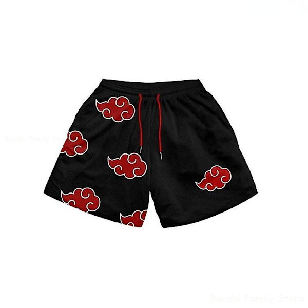 Naruto Akatsuki Herrshorts Sommar Casual Anime Beach Shorts red cloud 7 S