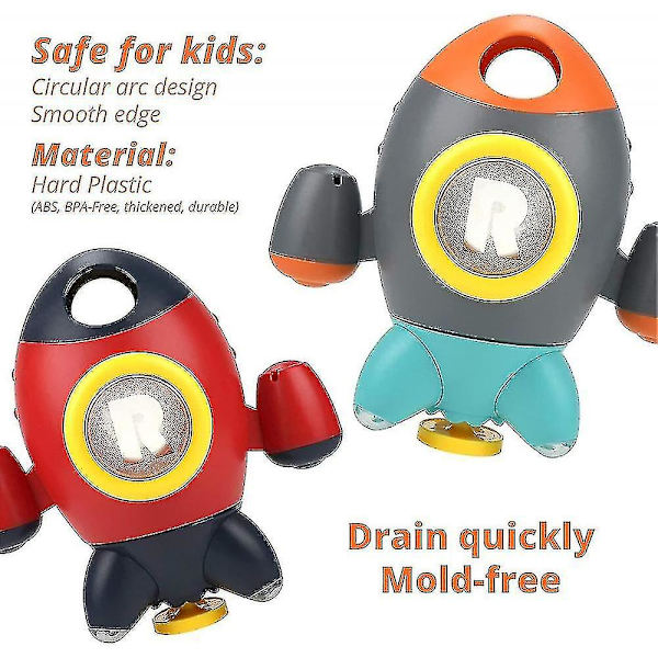 Space Rocket vattenspraybälte Roterande fontänbadleksaker grey
