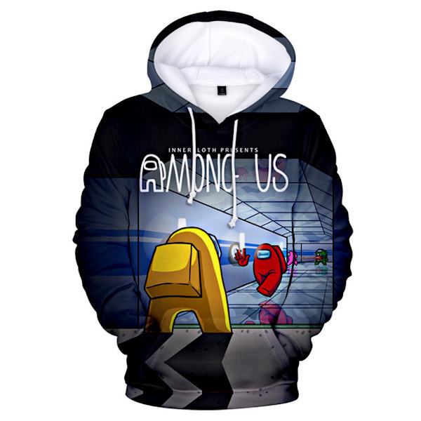 Among Us 3 Print Hoodie Pojkar med fickor Rolig tröja D 120cm D 120cm