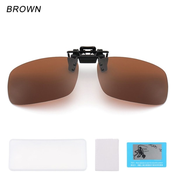 Clip-on solglasögon polariserad BRUN BRUN Brown