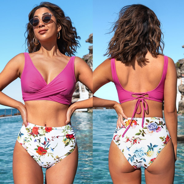 Printed Mid Waist Bikini Suit Badkläder 2022 New Beach Badkläder style12 M