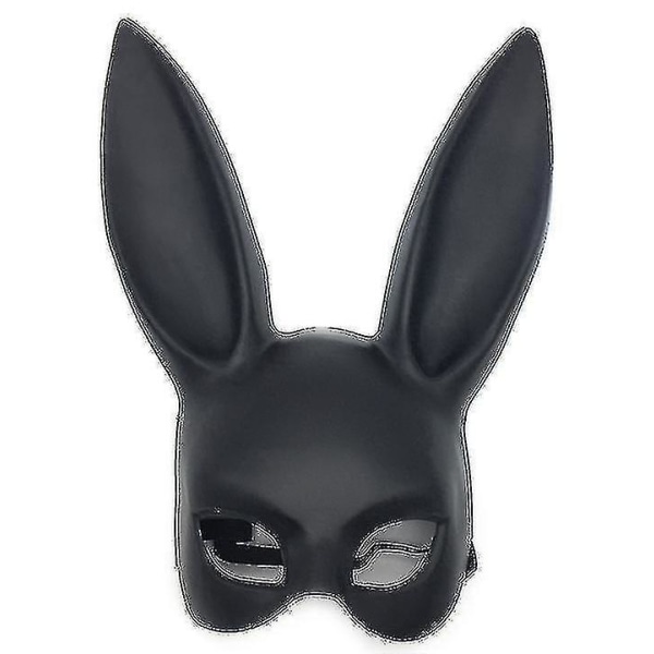 Bunny Mask Maskerad Kanin Mask Kvinnor Sexiga Svarta Långa Öron Kanin Bunny Party（Svart2）