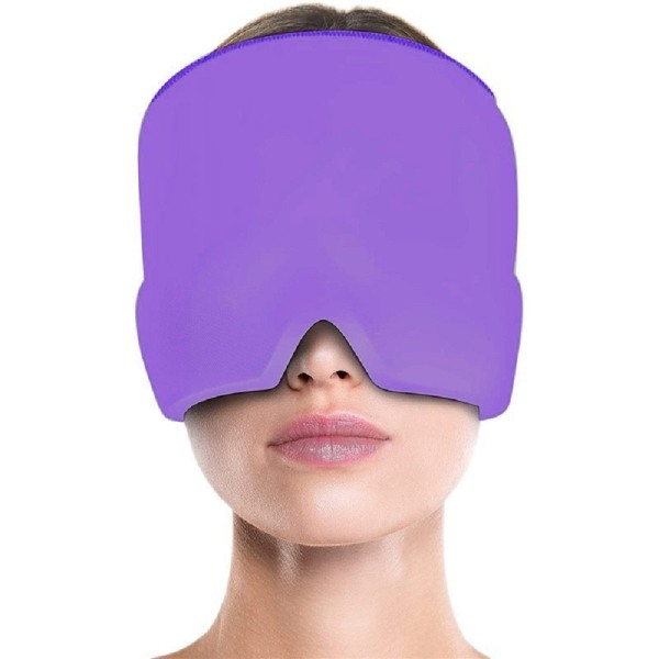 Gel Hot Cold Therapy Huvudvärk Migrän Relief Cap för Chemother purple One Size