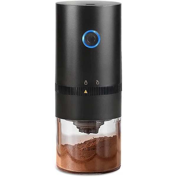 Bärbar kaffekvarn, elektrisk liten automatisk konisk burr kaffekvarn, USB uppladdningsbar