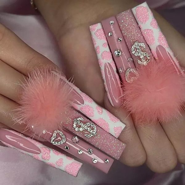 24st Fake Nails Long French Ballerina Z565