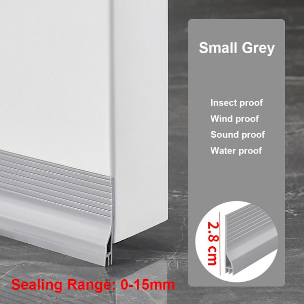 100cm Dörr Botten Tätningslist Draft Excluder LITEN GRÅ Small Grey