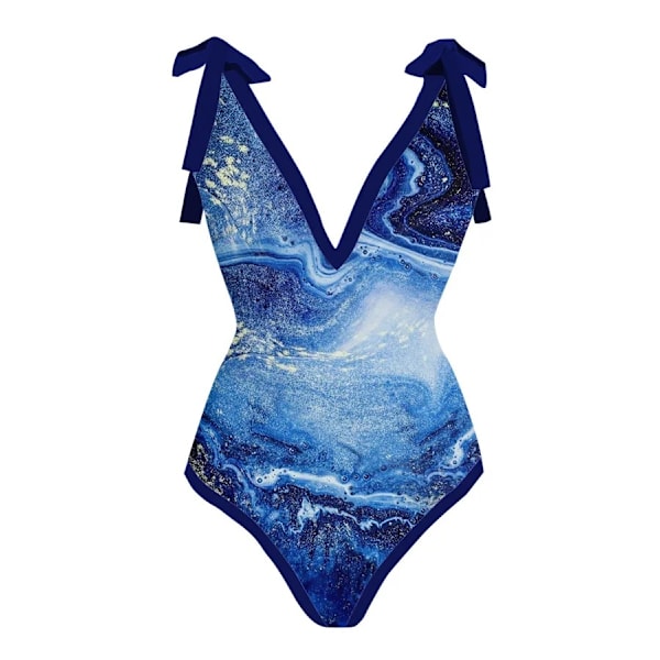 Vintage bikini dam i ett stycke baddräktsklänning i två set M