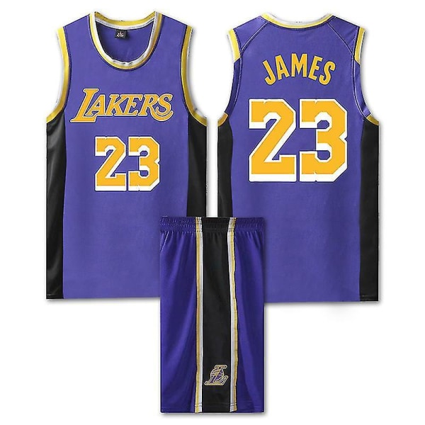 #23 Lebron James Baskettröja Set Lakers Uniform För L(140-150) XL(150-160)