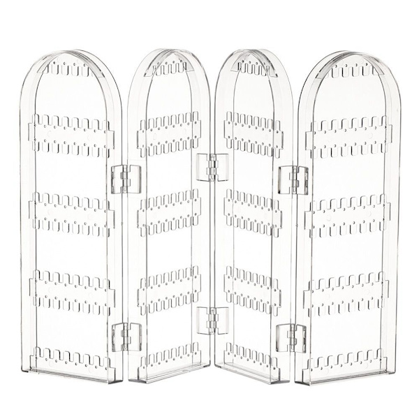 Örhänge Display Hållare Örhängen Nibbar Display Rack TRANSPARANT transparent 4 Fan-4 Fan
