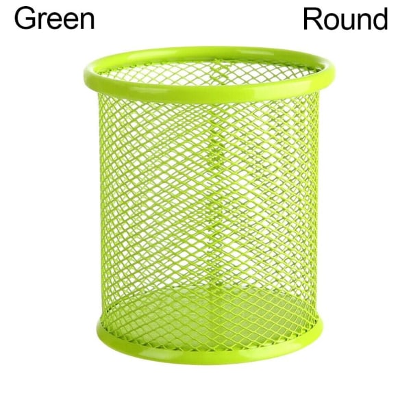 Mesh Pen Pot Pennhållare GRÖN RUND RUND Green Round-Round