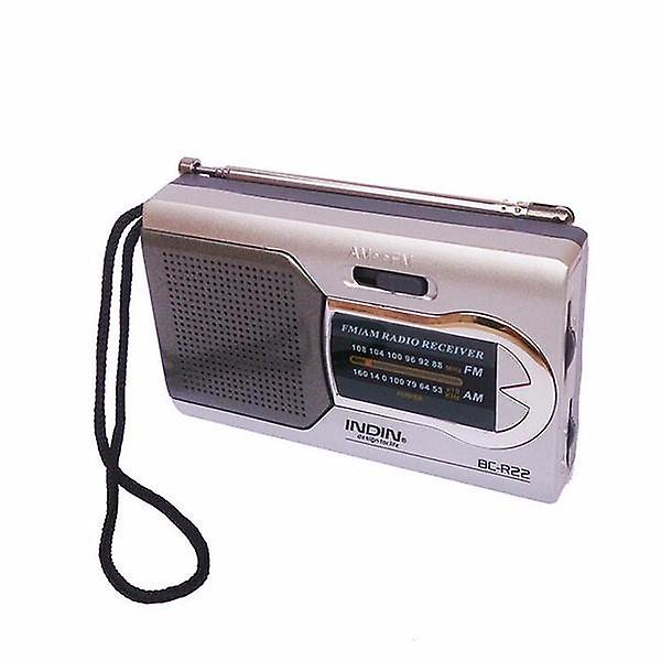 Indin BC-R22 Slim AM/FM Mini Portable World Receiver Stereohögtalare Musikspelare