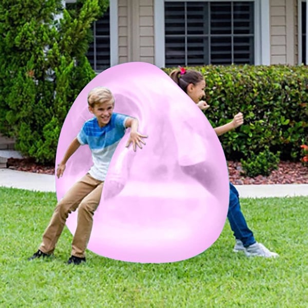Bubble Ball Leksak för vuxna Barn, Uppblåsbar Vattenboll Kul Sommar Strand Trädgårdsboll Mjuk Gummiboll Utomhusspelspresent Pink 50cm