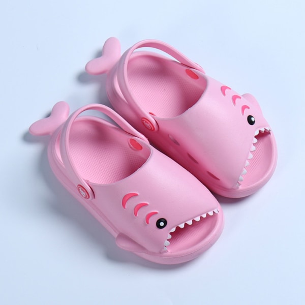Haj Tofflor Barn Badtofflor EVA Shark Crocs Sandaler Söt Barntofflor 2-6 År Gammal Pink 150mm