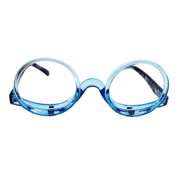 Roterande smink Läsglasögon Vikbara glasögon BLÅ Blue Strength 3.00-Strength 3.00