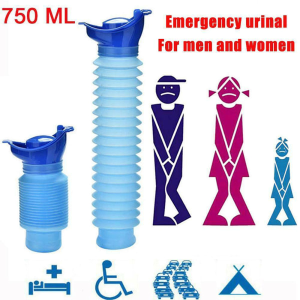 Urinal Flasklock 750ml Bärbar Toalett Utomhus Bil Nödsituation