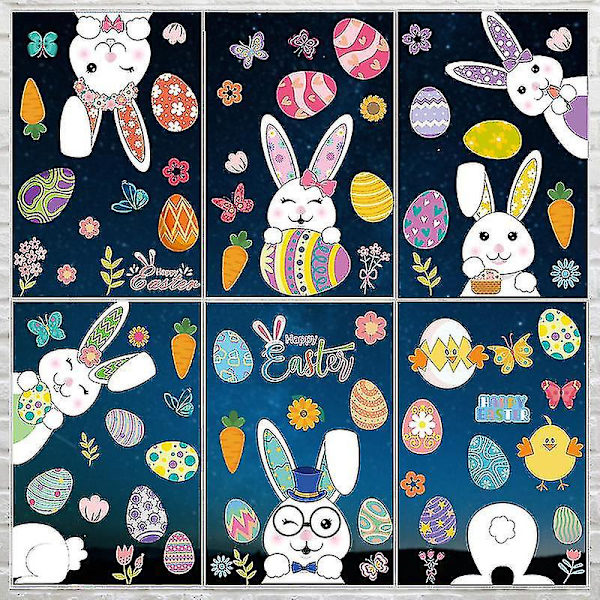 2st Easter Bunny Window Decal Dekorativ Egg Hunt Decal