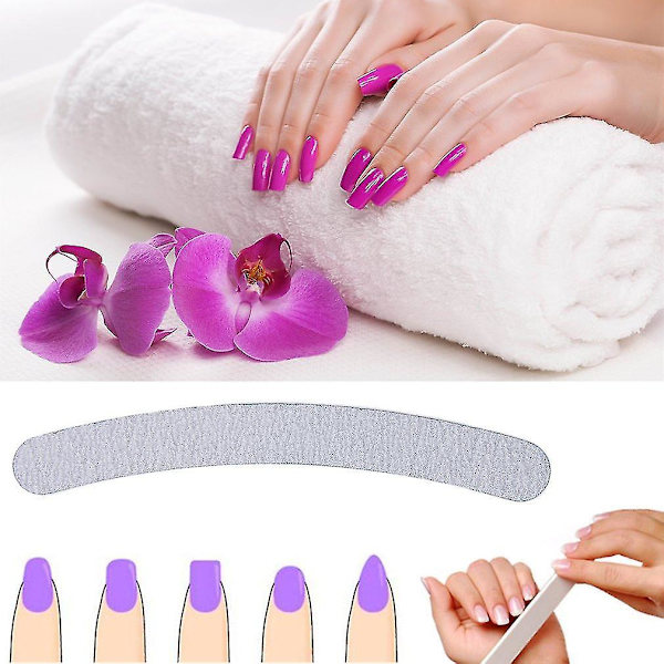 Böjda nagelfilar Dubbelsidig Grit Banan/boomerang Emery Board Nail Art